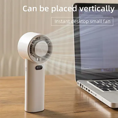 High Speed & Semiconductor Refrigeration Handheld Fan 3600mAh LED Display 100 Stepless Adjustable Speed High-speed handheld fan
