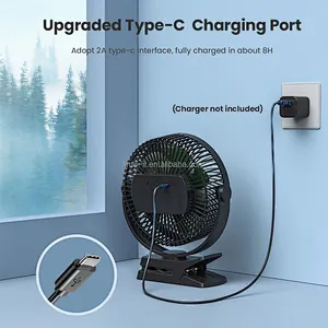 Ultra-Quiet Multifunctional 8Inch 10000Mah Rechargeable Battery Air Cooling Portable Mini Wall Mount Desk Table 3 In 1 Clip Fans