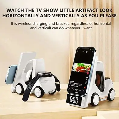 4 In 1forklift shape wireless charger magnetic  forklift charger for phone Forklift Design Universal Wireless Charger Station