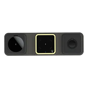 2024 new high quality wireless charger Magnetic Charging 15W 3 In 1 Foldable Wireless Charger With Light multifunction