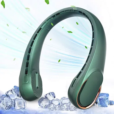 Hot sale multifunction outdoor neck fan Portable usb small  Cold Air Plastic White Neck Fan 2024 hanging cooling fan