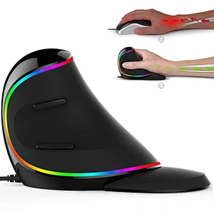 Rgb Ergonomic 2.4G Computer Wireless Vertical Pc Gaming Mouse