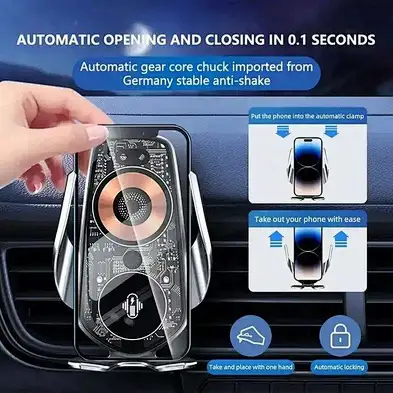 Automatic 15W For phone Car Phone Holder Wireless Charger