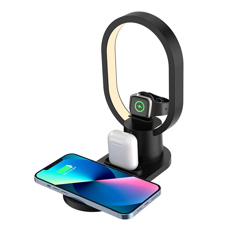 JEDI 15W Magnetic 4 in 1 wireless charger multifunction chargers Fast Wireless Charging with Night Light Charging Station