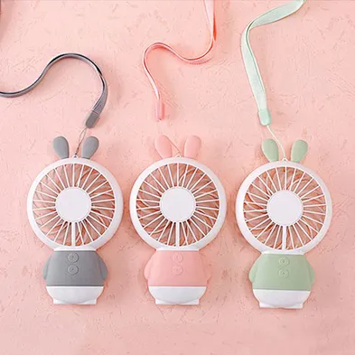 Cute Rabbit Ear Outdoor Travel Small Volume Portable Usb Mini Desktop Electric Handheld Fan