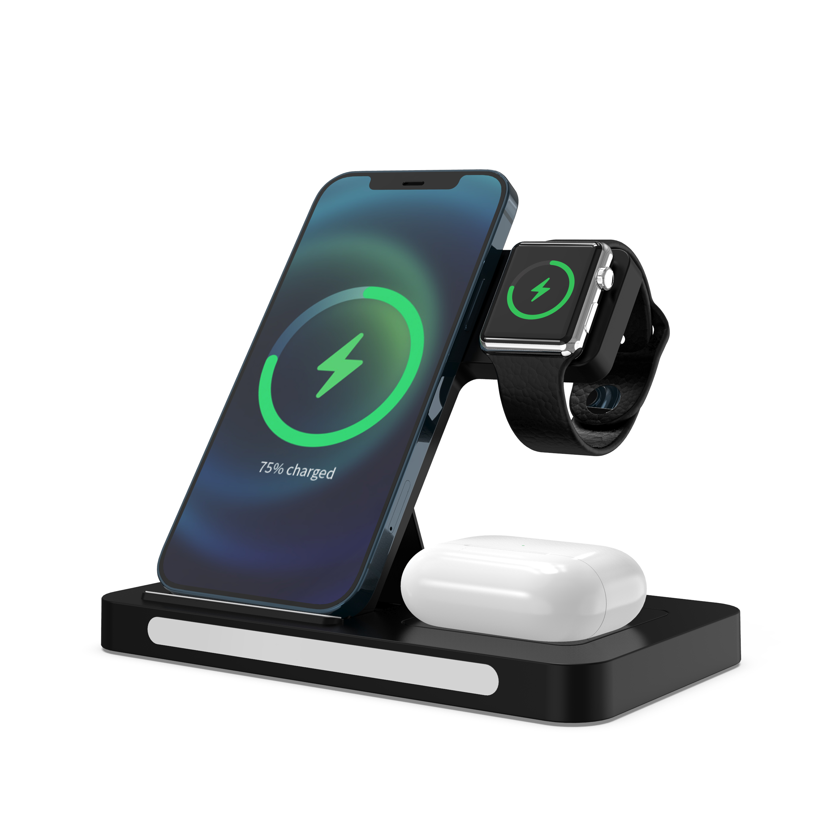 New Innovative Design Accesorios Celular Folding Night Light Phone Holder 3 in 1 Wireless Charger for Original phone Charger