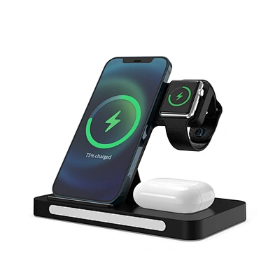New Innovative Design Accesorios Celular Folding Night Light Phone Holder 3 in 1 Wireless Charger for Original phone Charger