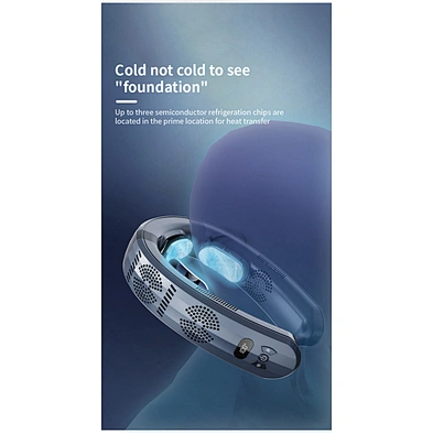 Usb Rechargeable Hands-Free Bladeless Hanging 2023 New Wearable Air Conditioner Portable 3 Refrigerationhanging For Neck Fan