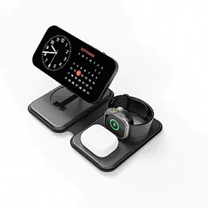 2024 new 15W Fast Wireless Charger 3 In 1 Magnetic Foldable Wireless magnetic wireless charger