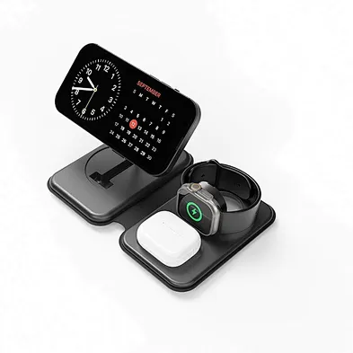 2024 new 15W Fast Wireless Charger 3 In 1 Magnetic Foldable Wireless magnetic wireless charger