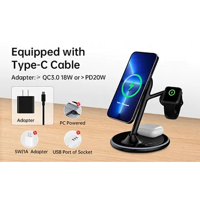2023 New Phone 15W 3-In-1 Magnetic & 3 In 1 Charger Wireless Stand
