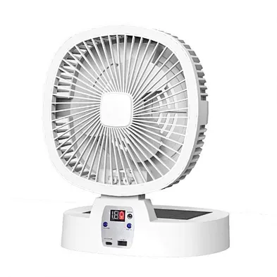 2024 new Portable Desk Mini Square Usb Powered Folding Ch Solar Camping Light Fan And Powerbank