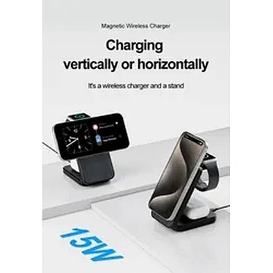JEDI 3 In 1 Foldable Chargre Multifunction Fast Charging High Quality Desktop Wireless Phone Charger