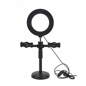 Top Selling Mobile Phone Clip Live Broadcast Desktop Mobile Phone Holder With Supplementary Light Integrated Mobile Phone Holder