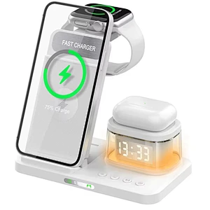 15W QI H15 3 in 1 Multifunctional Fast Charging Qi Table Standing Station 3IN1 Wireless Charger With LED Logo