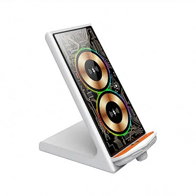 Mobile Phone 15W Fast Wireless Charging 3 In 1 Qi Stand Charger with night light