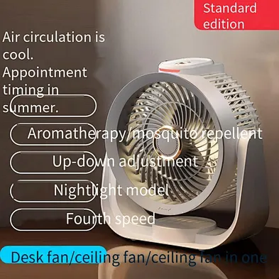 2024 new Laptop Bed With Cooling Portable Fans Rechargeable Rotating Usb Desk Fan Mini Multiple Function SilentVoice control