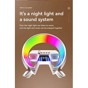 2024 HOT SALE Clock Speaker And Led Night Alarm 5 In 1 Wireless Charger With Light
