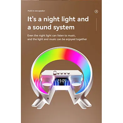 2024 HOT SALE Clock Speaker And Led Night Alarm 5 In 1 Wireless Charger With Light