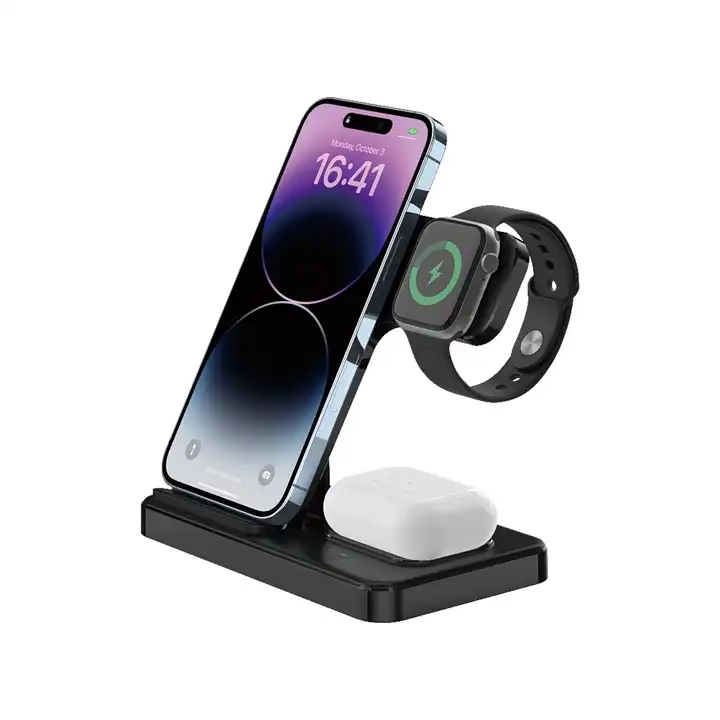JEDI 15W 3 in 1 Foldable 15W Folding Charging Stand 2023 Universal Portable Fast Qi Wireless Phone Charger