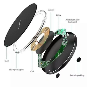 Super slim portable 10W round wireless charger for phone charging -HL4966