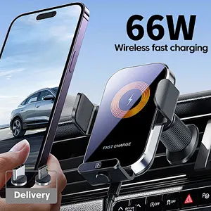 For Phone Holder With Fast 15W Magnetic for  phoneTransparent Infrared Sensor Car Wireless Charger
