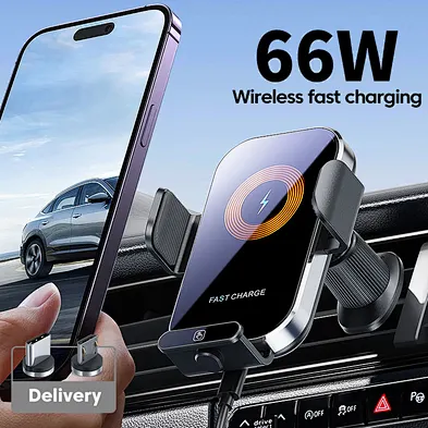 For Phone Holder With Fast 15W Magnetic for  phoneTransparent Infrared Sensor Car Wireless Charger