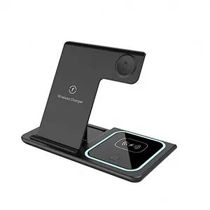 3 in 1 15W Fast Wireless Charger 3 in 1 Wireless Charging Stand Foldable Portable Wireless Charger