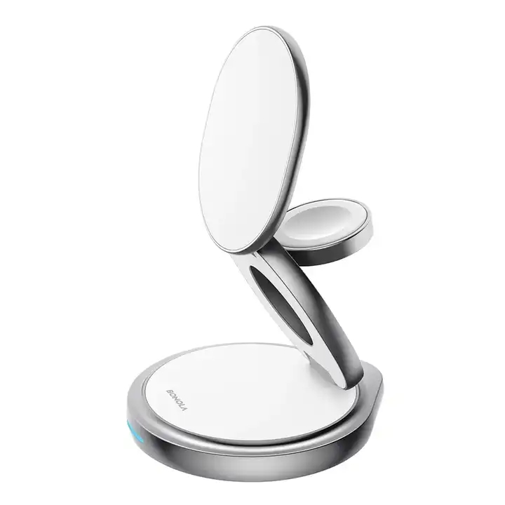High Quality 15W Fast Charing Dock Magnetic Foldable 3 In 1 Wireless Charger With Logo Printing H120