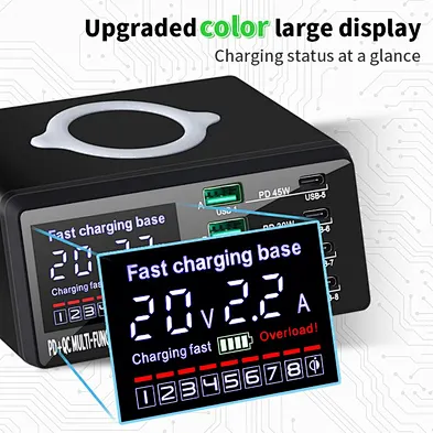 JEDI 110w 8 Ports Laptop Charge QC3.0 PD Multi Usb Wireless Charger Electric Charging Station With Multiport