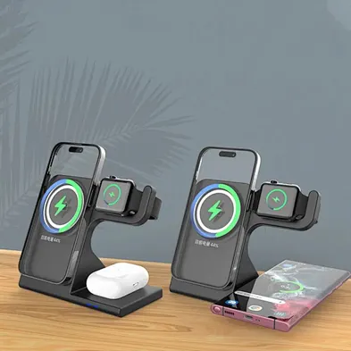 Fast Dock 3In1 2024 New Charger 15W Stand Phone Holder Magnetic 3 In 1 Wireless Charger unique design wireless charger