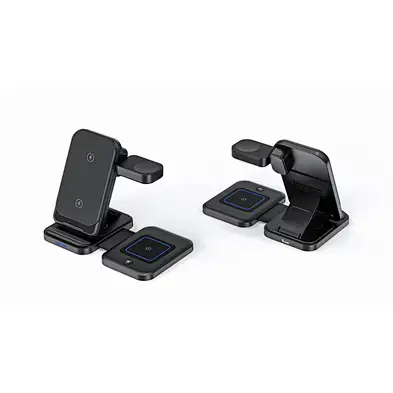Magnetic 15W Fast Charging Station Foldable Wireless Charger 3 In 1