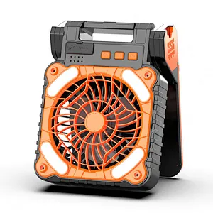 2024 new Foldable Usb Rechargeable Led Solar Power Camp Fan With Camping Light  Outdoor Camping Fan
