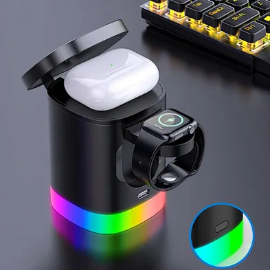 New 3-in-1 Electronics Magnetic 15W Foldable Fast Qi Lamp Wireless Chargers for Cell Phone