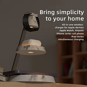 3 In 1 Led Light Multifunction Stand Up Fast Charging Beautiful Shape For Phone Magnetic Wireless Charger