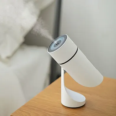 phone Design Adjustable Angle Humidifier Portable Rechargeable Ultrasonic Air Conditioner with Colorful Nightlight