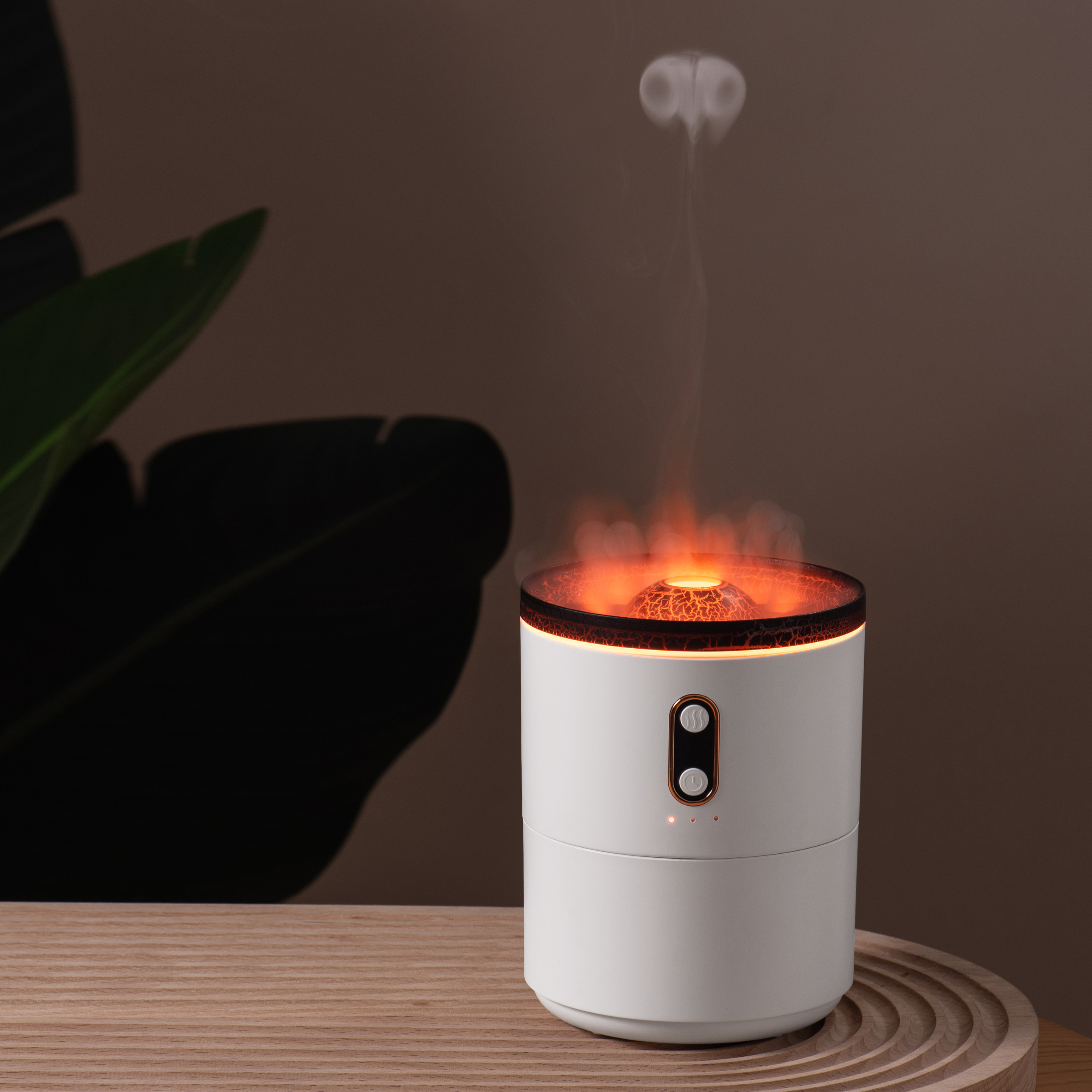 Diffuser Flame Aroma High Quality Lava Essential Oil Warm Mist New 3D Simulated Volcano Crack Color Portable Plug-In Humidifier