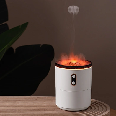 Diffuser Flame Aroma High Quality Lava Essential Oil Warm Mist New 3D Simulated Volcano Crack Color Portable Plug-In Humidifier