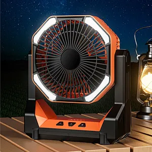 2024 hot sale multifunction Camping Led Lamp Retractable Light Portable Desk Fan With 3 Speed Option