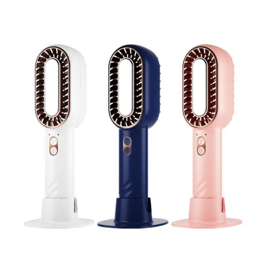 Customizable brand 2024 new unique dual blade refrigeration fan rechargeable portable cold compress small mini fan