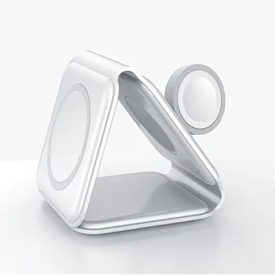 JEDI Desk Phone Charge Table Foldable Charing Dock 3in1 15W Folding Magnetic Wireless Charger Hot Sale 3 in 1 Mobile Phone OEM