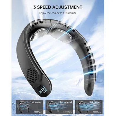 Portable Neck Fan Cooling Neck Fan Sports Hanging Usb Rechargeable Silent Quiet Strong Wind