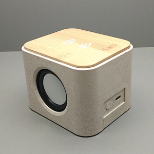 Bt  Wireless Bamboo Charger And Speaker Mini wooden Wireless Charger wooden speakers Wireless Speaker Portable