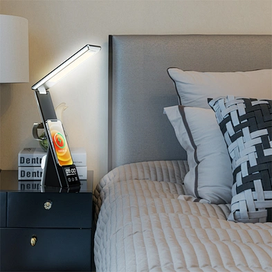 2021 15w table led night light phone wireless charger lamp clock for watch earphones HL5530