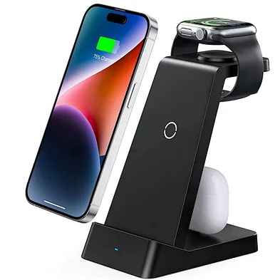 Multifunction Qi 3In1 Wireless Charger Phone Holder Quick Charging Custom Wireless Charger For Phone Watch Earphones
