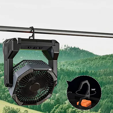 2024 hot sale multifunction Camping Led Lamp Retractable Light Portable Desk Fan With 3 Speed Option
