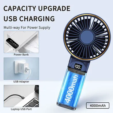 Small Hand Fan Portable USB Rechargeable Handheld Cooling Mini Fans Foldable Air Fan  For Women Men Travel Porket