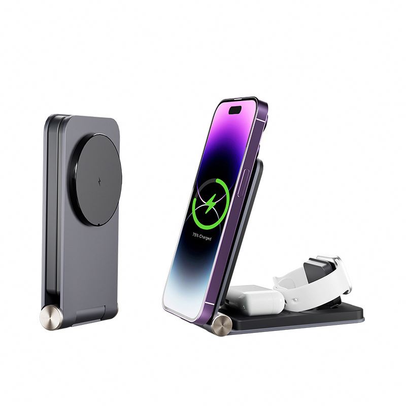 Fast Portable 3 In 1 Foldable Wireless Charger 15W Magnetic Wireless charger