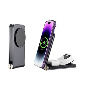 Fast Portable 3 In 1 Foldable Wireless Charger 15W Magnetic Wireless charger