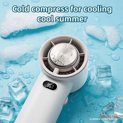 High Speed & Semiconductor Refrigeration Handheld Fan 3600mAh LED Display 100 Stepless Adjustable Speed High-speed handheld fan